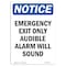 Signmission OSHA Notice Sign, Emergency Exit Only Audible Alarm, 10in X 7in Aluminum, 7"W, 10" L, Portrait OS-NS-A-710-V-11814 - alternate 1